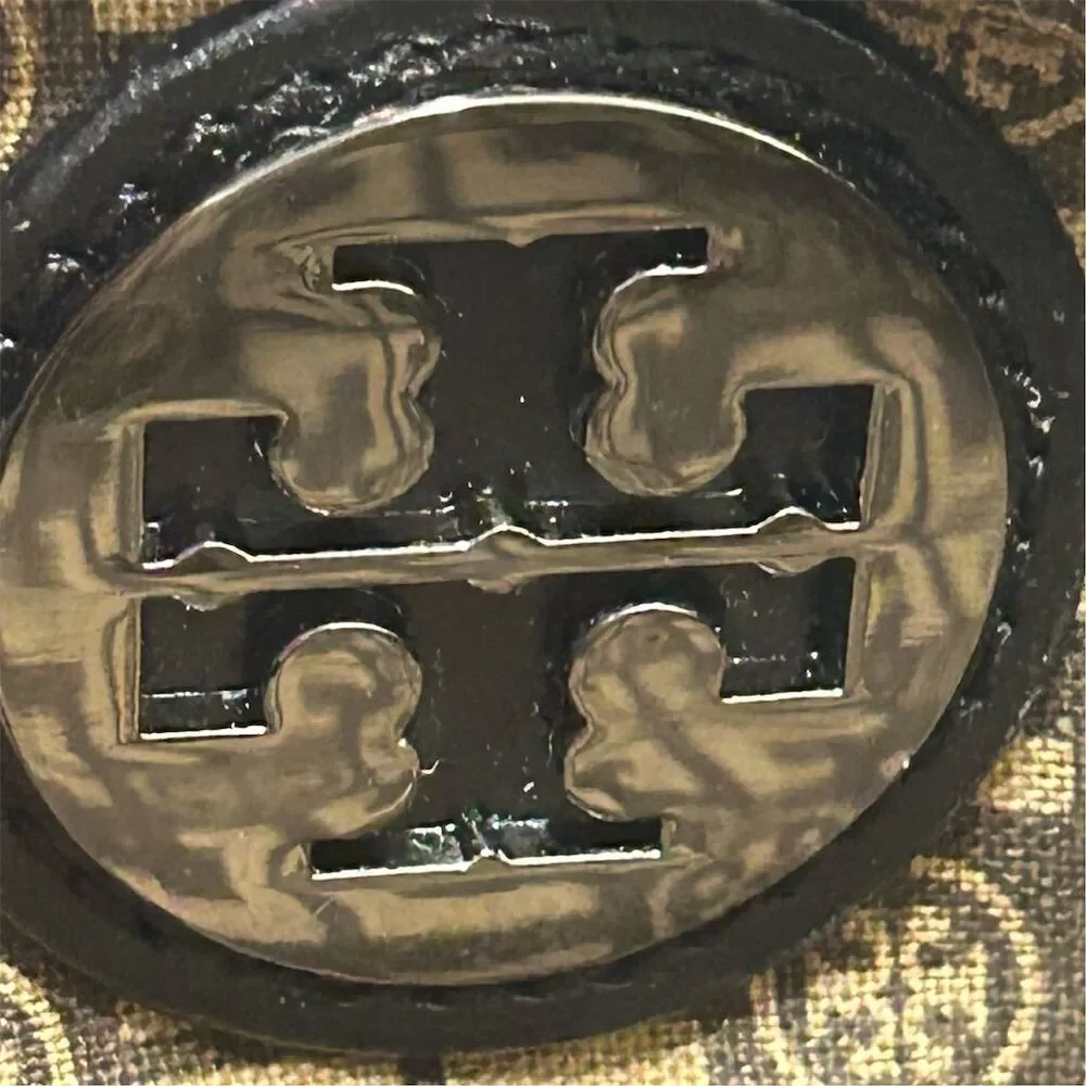 Tory Burch Women's Black Leather Clutch‎ with Snakeskin Trim